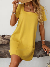 Mandy Square Neck Short Sleeve Mini Dress OutfitFlow